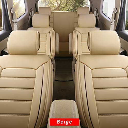 Premium 3D Surround Luxury PU Leather Car Seat Covers Full Set (7-Seats) - Front & Rear Cushion | Airbag Compatible | Universal Fit for Most Cars, Trucks & SUVs | Perfect for Road Trips, Daily Commute & Family Protection
