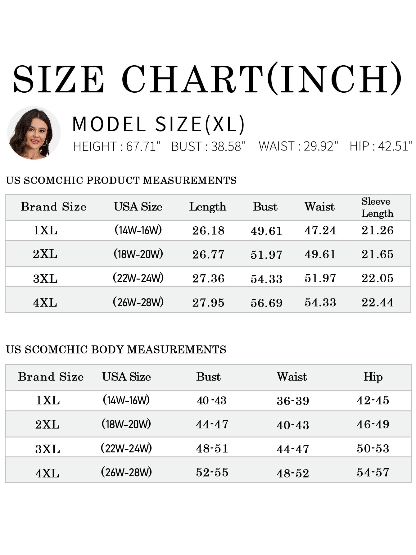 SCOMCHIC Women's Plus Size Long Sleeve Scoop Neck Tunic Blouse - Dressy Casual Work Top for Office & Everyday Wear (Sizes XL-4XL) | Flattering Fit for Curvy Women | Perfect for Business, Dates & Special Occasions
