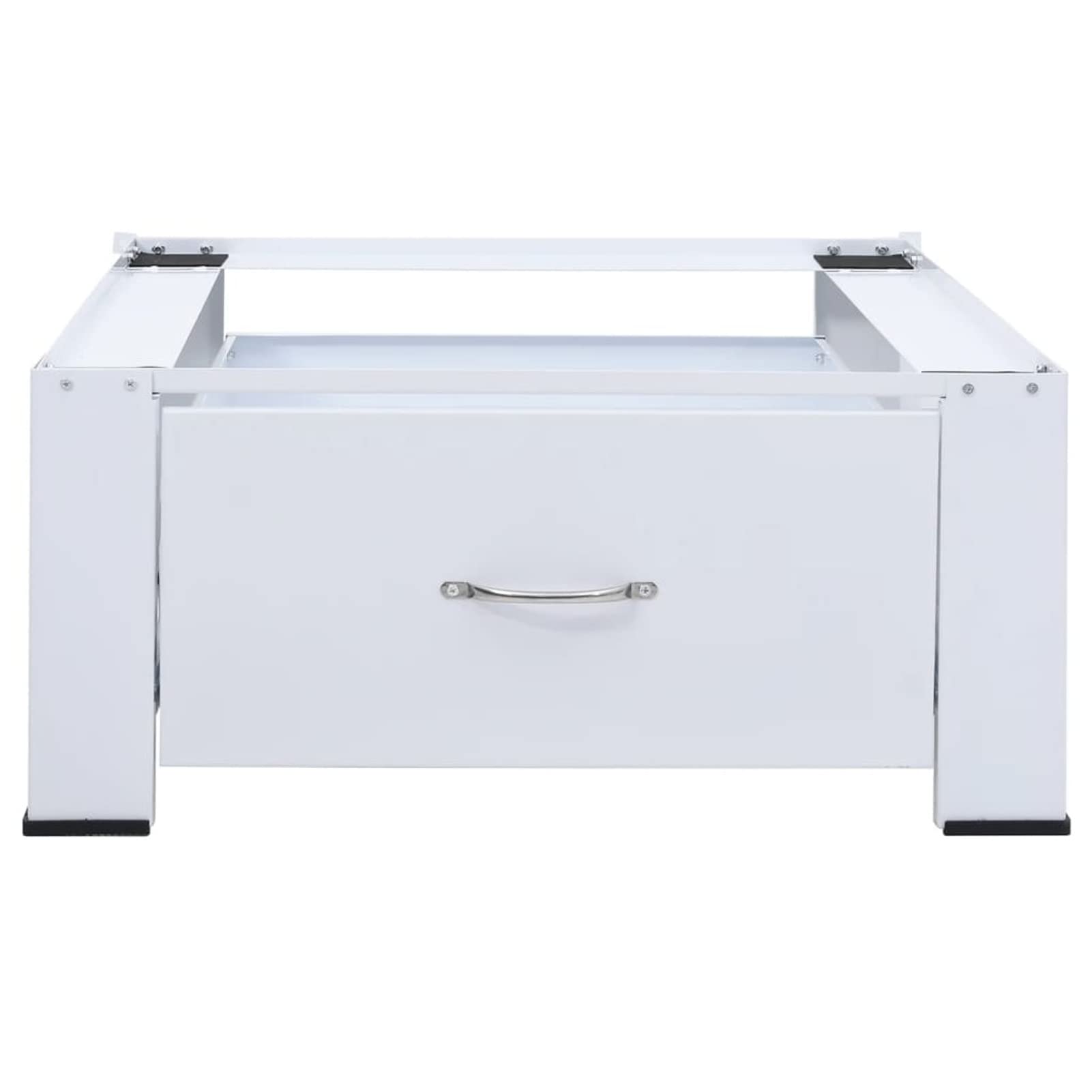 Bopdu White Washing Machine Pedestal Stand with Storage Drawer - Stackable Laundry Room Organizer for Washer & Dryer | Space-Saving Home Appliance Storage Solution