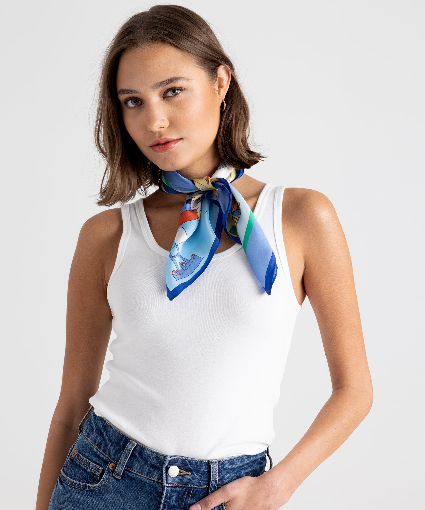 Porto Silk Bandana - Soft & Breathable Scarf for Women & Men - Fashionable Hair Accessory & Neck Wrap for Outdoor, Travel, and Everyday Style