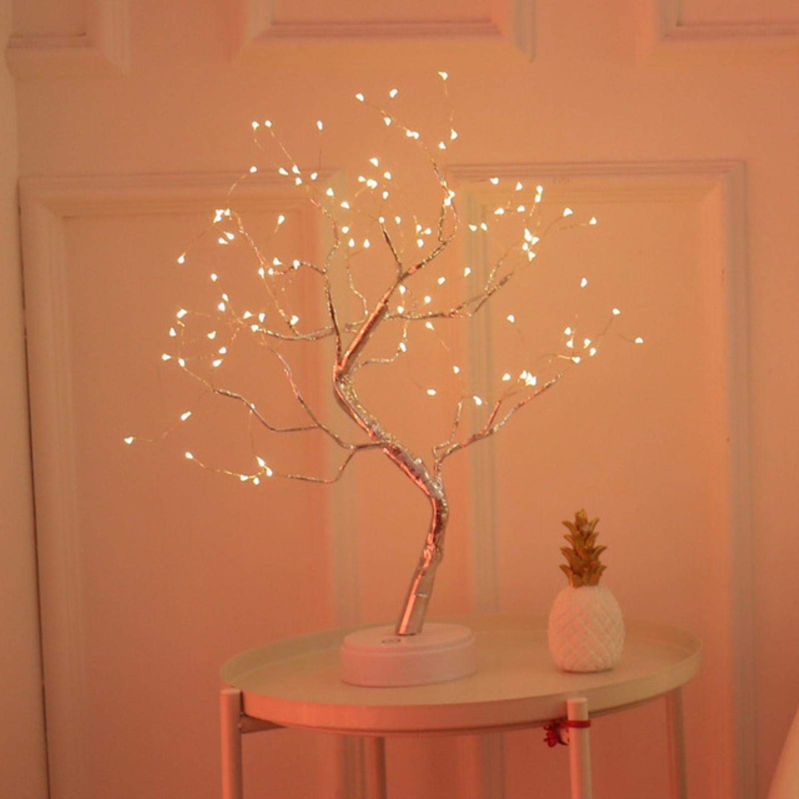 108 LED Copper Wire Fairy Tree Night Light - USB & Battery Powered, Warm White, 45-50cm Height - Perfect for Bedroom, Nursery, Living Room Decor & Holiday Lighting