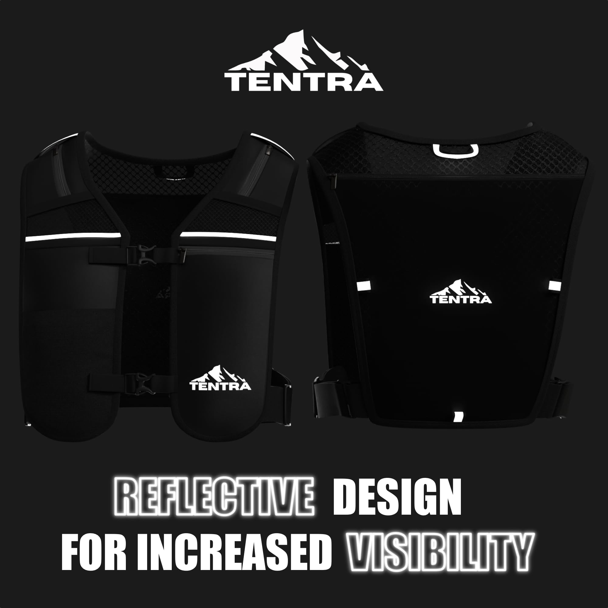 Running Phone Holder Vest with 500ml/17oz Water Bottle - Waterproof Reflective Hydration Vest with 8 Pockets for Men & Women | Lightweight Running Gear for Jogging, Hiking & Outdoor Activities