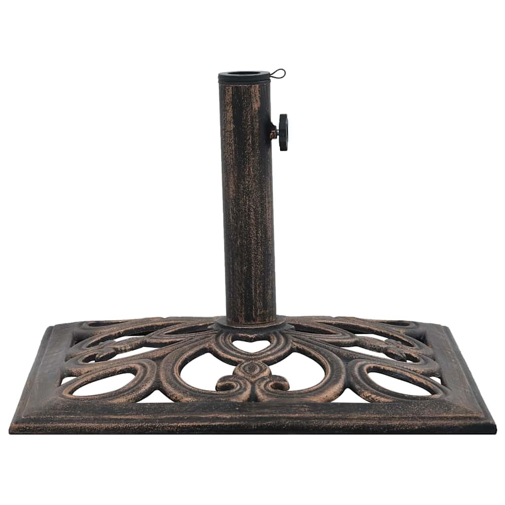 Heavy Duty 26.5 lbs Bronze Cast Iron Umbrella Base - 19.3 Inch Outdoor Patio Weight for Market Umbrellas | Perfect for Poolside, Garden, Deck, and Backyard Use