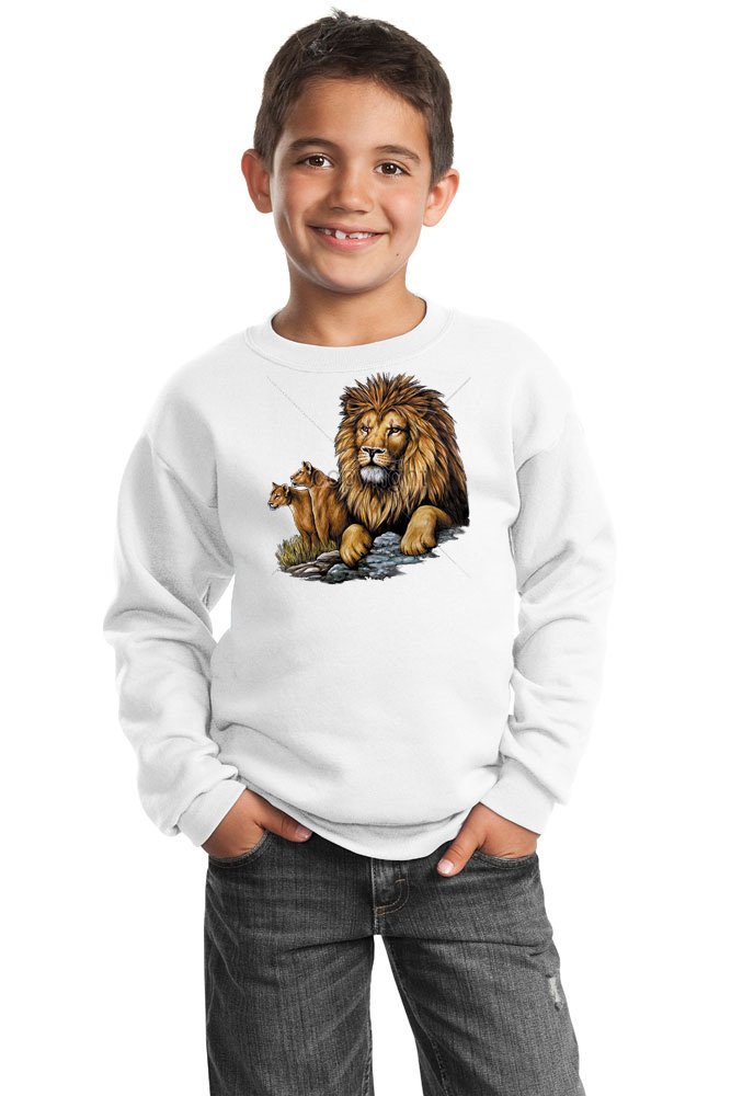 Lion Youth Sweatshirt - On The Watch | Trendy Boys Pullover Hoodie for Streetwear & School Casual Outfits