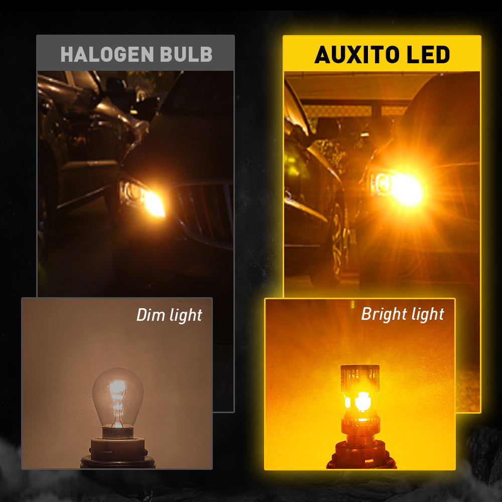 1156 7506 P21W BA15S LED Turn Signal Light Bulbs - CANBUS Error Free with Built-in Load Resistor - Amber Yellow - Perfect for Cars, Trucks, Motorcycles & Trailers