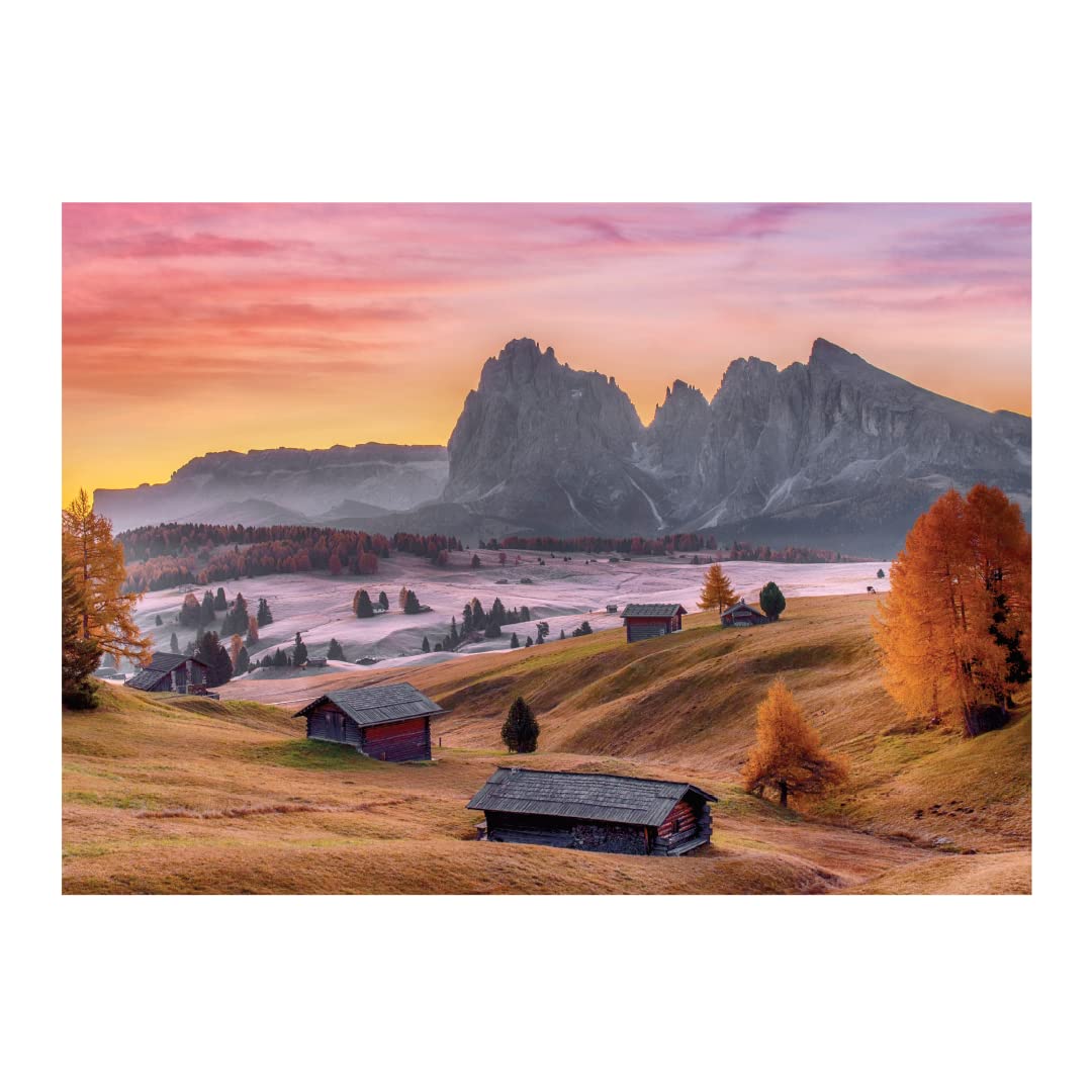1000 Piece Jigsaw Puzzle for Adults - Alpe di Siusi Italy Landscape - Challenging Fall Scenery Puzzle for Family Game Night & Relaxation