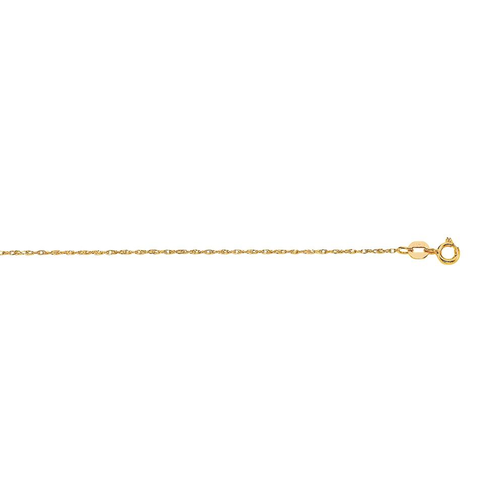 14K Gold 0.8mm Machine Rope Chain Necklace - Dainty Women's Jewelry for Everyday Wear & Layering