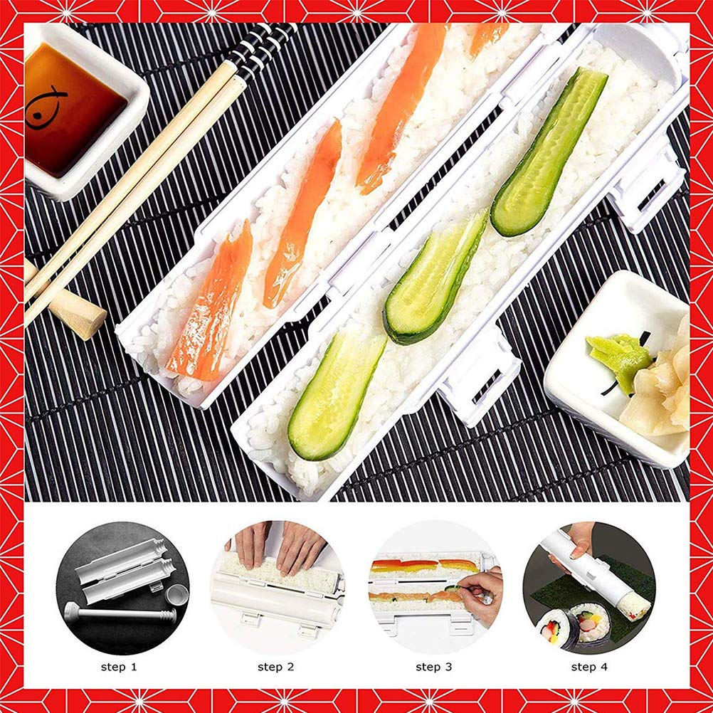 Premium Sushi Bazooka Roller Kit - 11.8 Inch Food Grade Plastic Sushi Maker for Perfect Homemade Rolls | Durable Rice Mold & Smart Kitchen Appliance | Ideal for Sushi Parties, Meal Prep & Japanese Cuisine Lovers