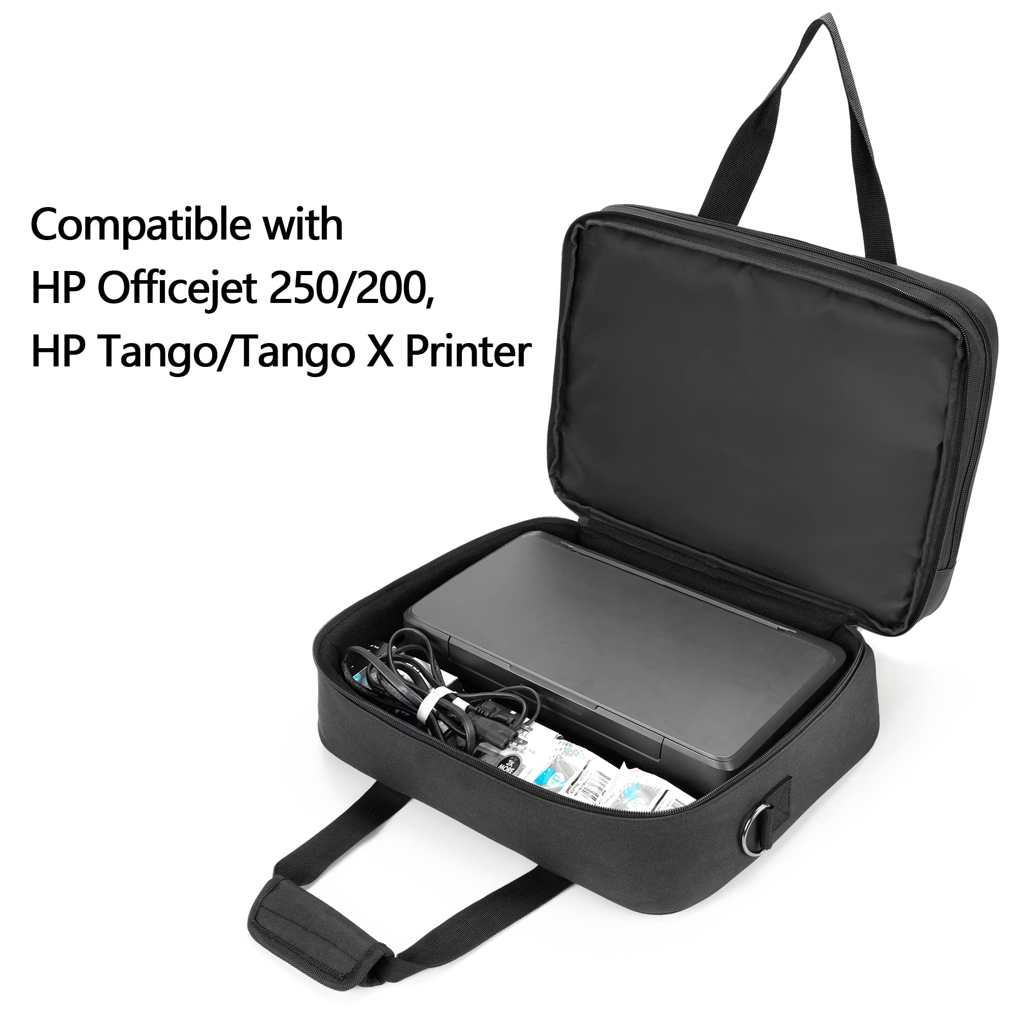 Double-Layer Portable Mobile Printer Storage Bag Compatible with HP Tango/Tango X & Officejet 250/200 - 15.6