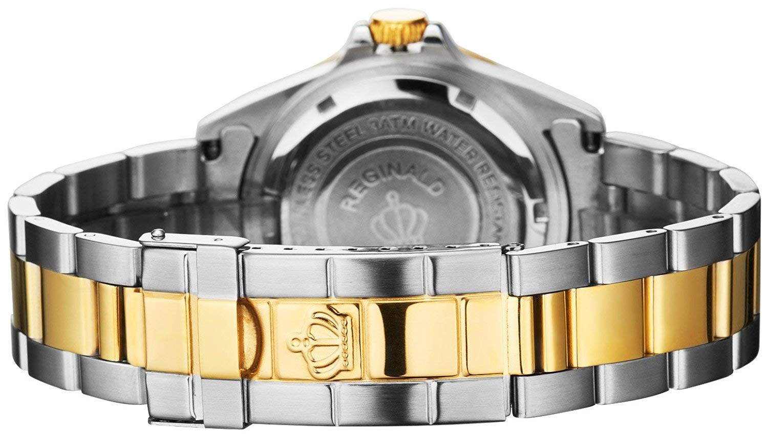 Reginald Men's Rotating Bezel Waterproof Watch - Sapphire Crystal, Stainless Steel, Date Display, Quartz Movement, Black Dial - Perfect for Business, Casual & Outdoor Activities
