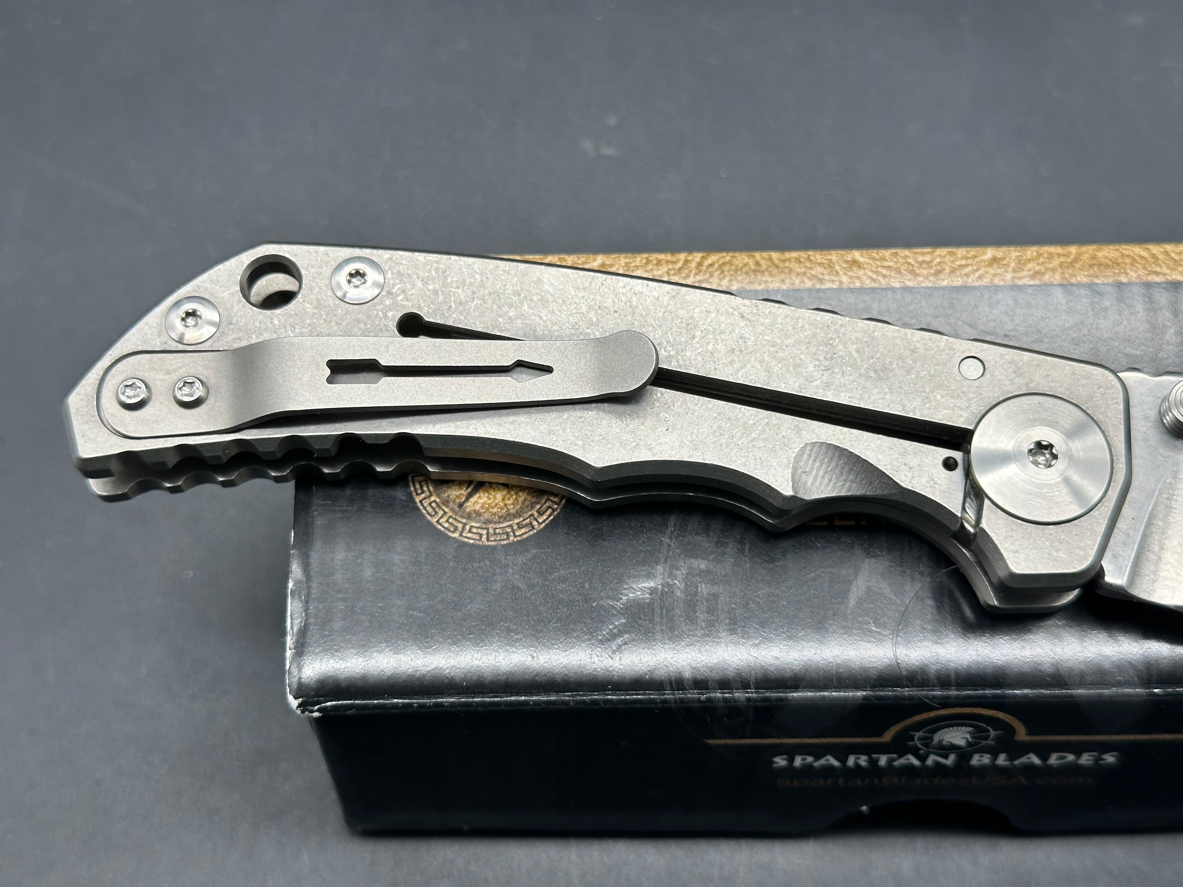 Spartan Harsey Folder 4 - Premium Tactical Folding Knife with Durable Titanium Handle - Perfect for Outdoor Camping, Survival Gear & Everyday Carry (EDC)