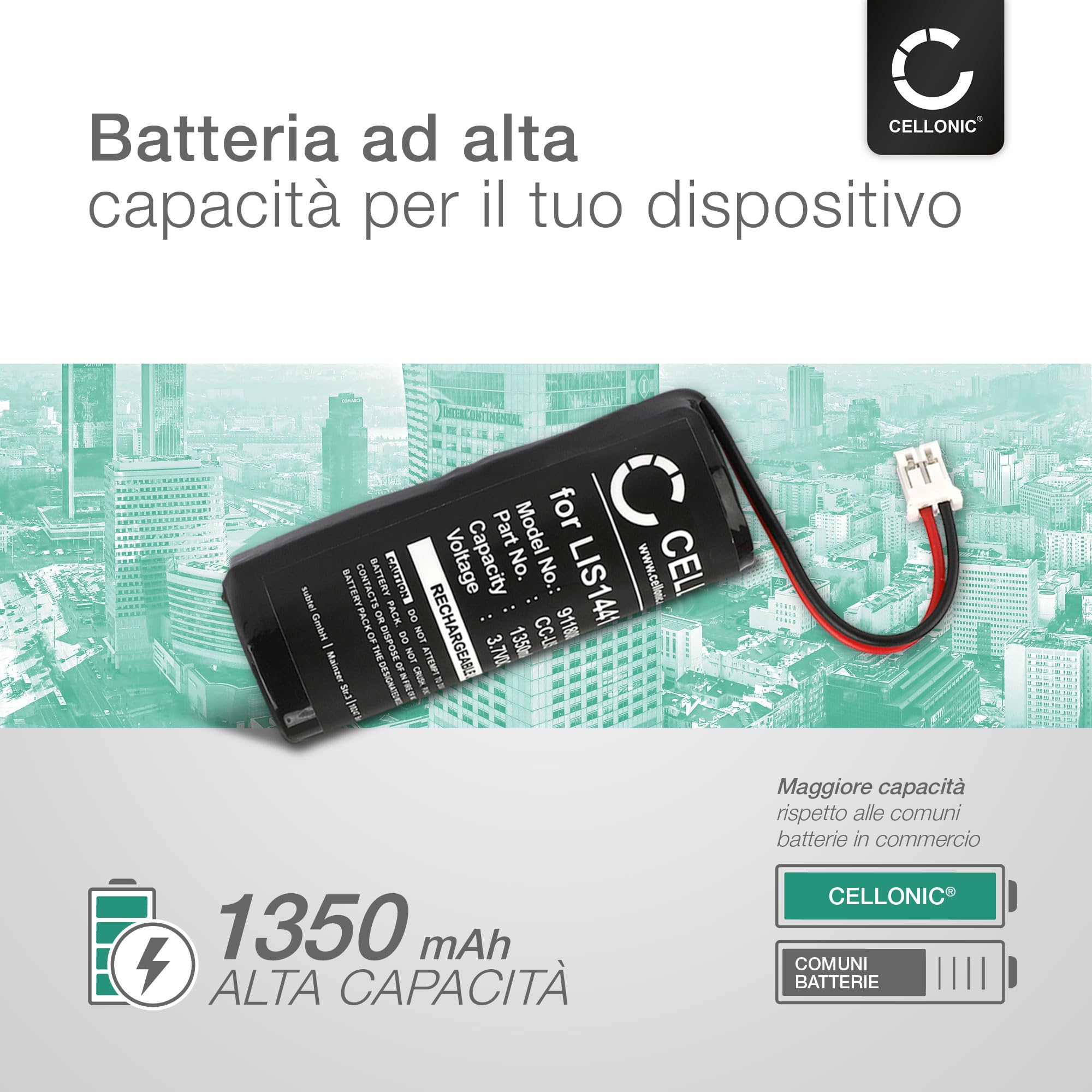 CELLONIC LIS1441 1350mAh Replacement Battery for Sony PS3/PS4 Move Motion Controller - Compatible with PlayStation Move Handheld Game Console - Perfect for Gaming, VR Experiences & Motion Control Play