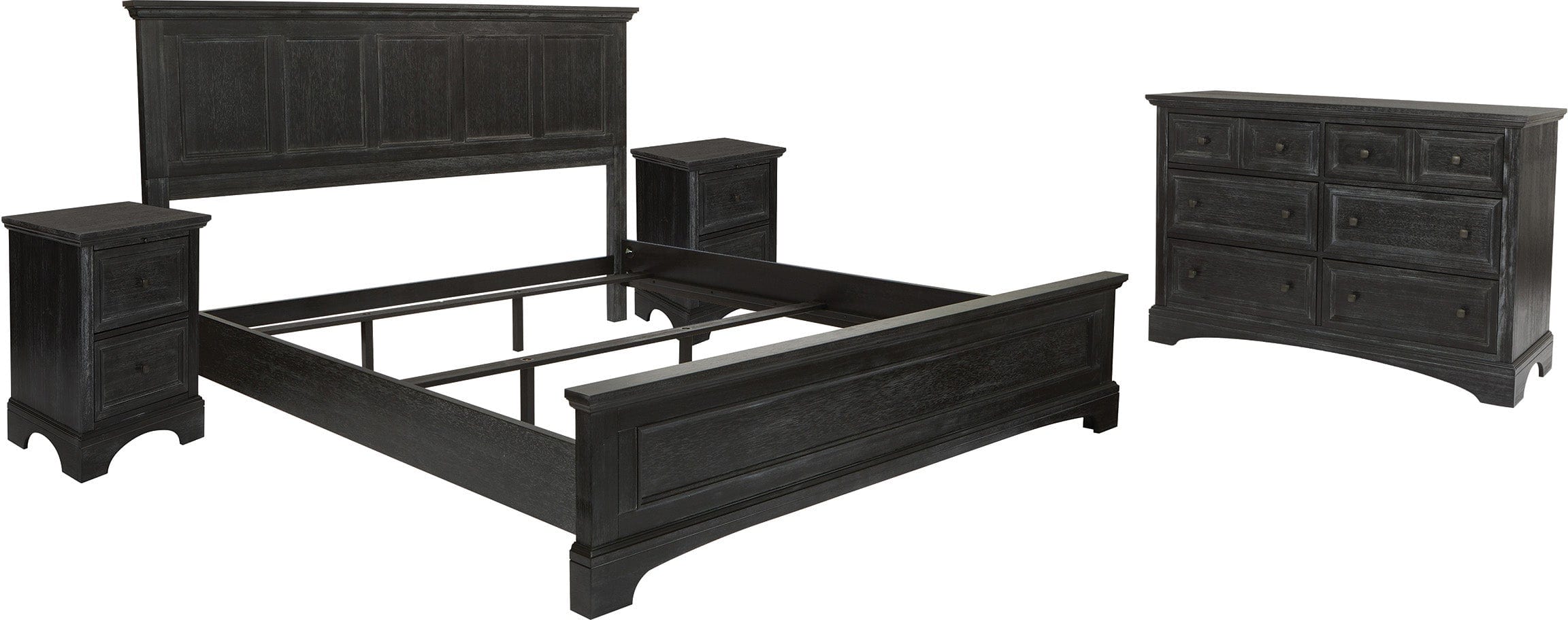 Office Star Farmhouse Basics King Bedroom Set [BP 4200 314B] - Rustic Bedroom Furniture for Master Suite, Guest Room & Vacation Home Decor