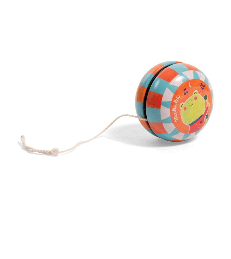 Moulin Roty Frog Metal Yoyo - Classic Wooden Yo-Yo Toy for Kids & Adults - Perfect for Outdoor Play, Stress Relief & Skill Development