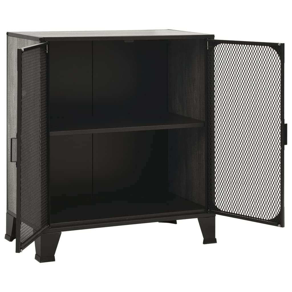 Gray Metal Storage Cabinet with MDF Top - 28.3