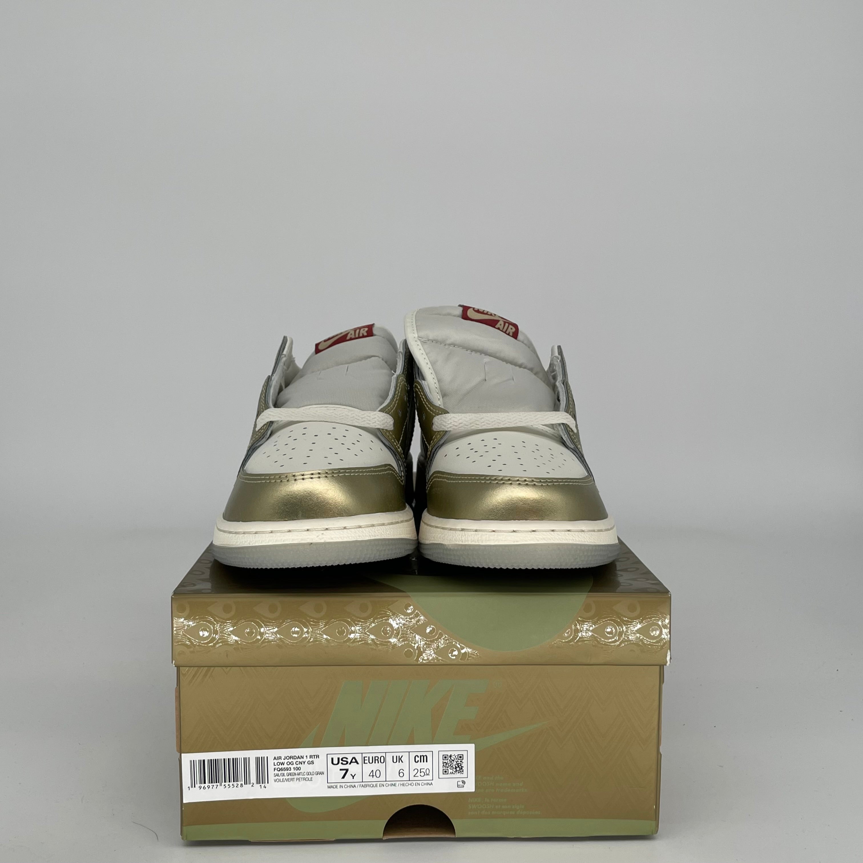 Air Jordan 1 Low Year of the Dragon Sneakers - Size 7Y (FQ6593-100) - Limited Edition Dragon-Themed Basketball Shoes for Kids & Collectors - Perfect for Sports, Streetwear Fashion and Special Occasions
