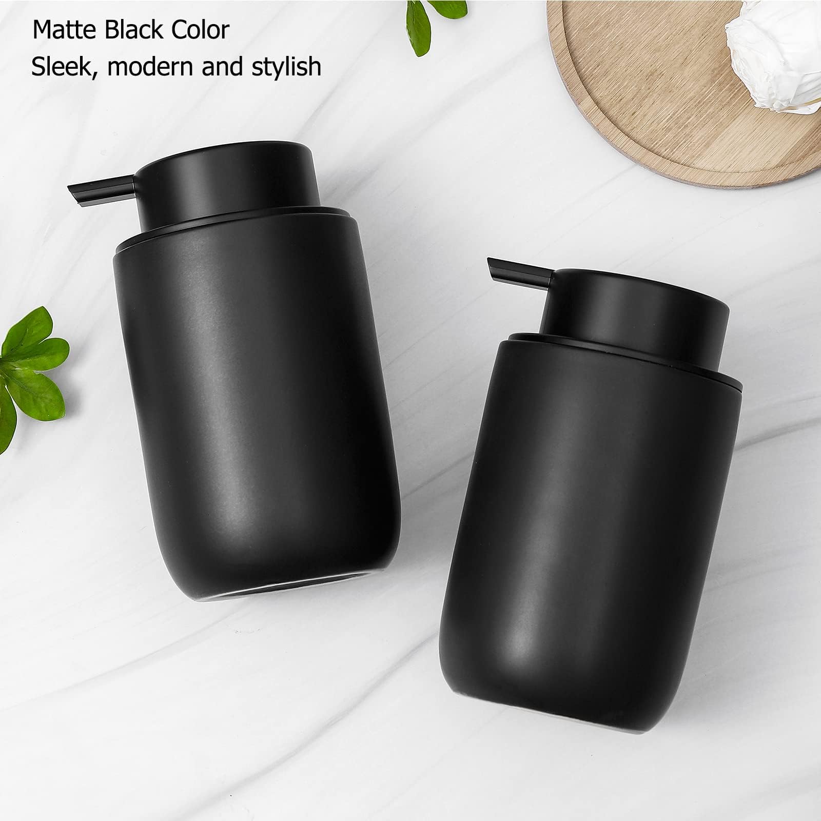 Premium Ceramic Foaming Soap Dispenser - Thick Foam Hand Wash Pump for Bathroom & Kitchen Sink | Black Liquid Soap Bottle for Hand Soap, Body Wash | Perfect for Home, Office & Guest Bathroom Decor