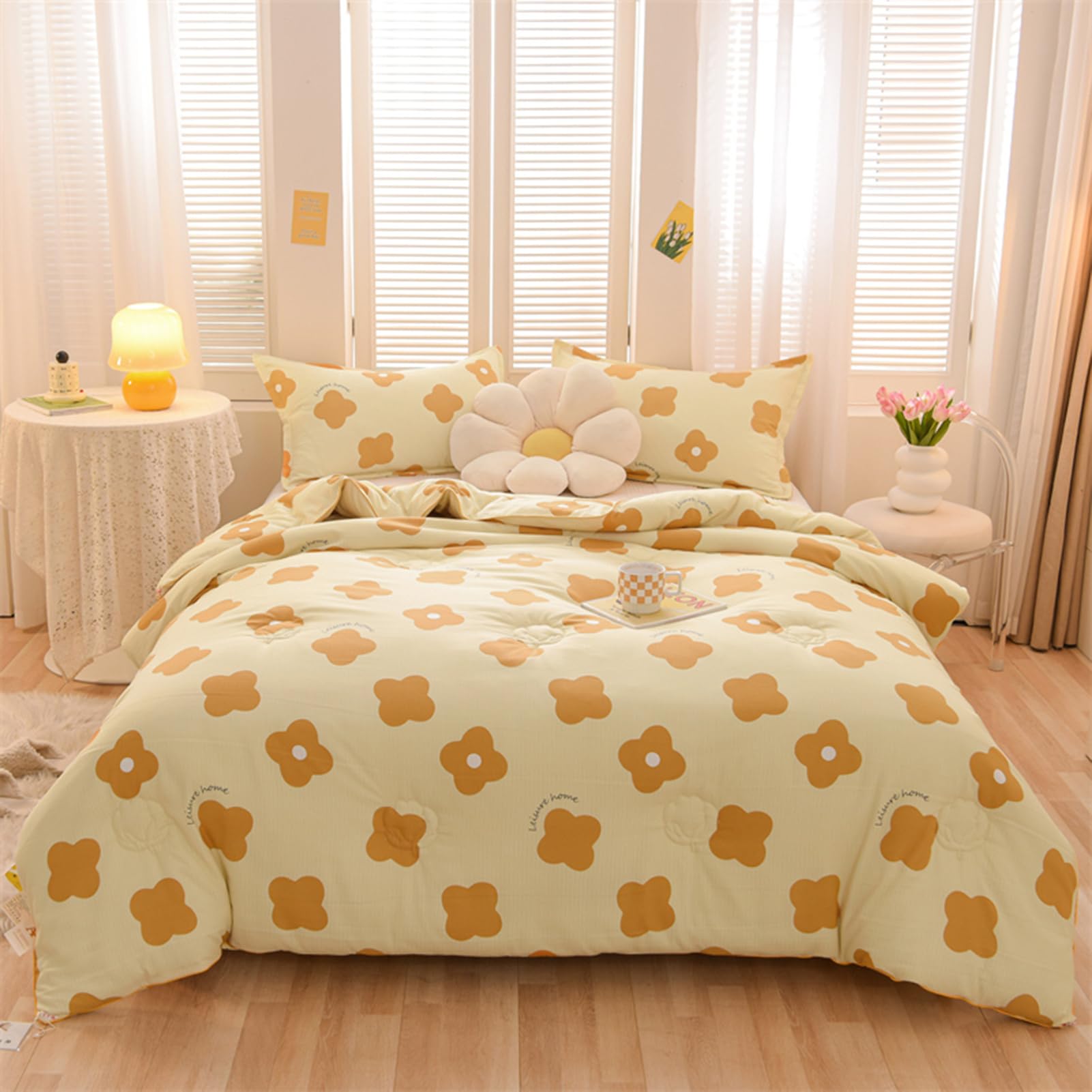 Organic Cotton Quilt - All Season Reversible Winter Comforter with Soy Fiber Filling | Soft & Cozy Bedding for Home, Hotel & Guest Room | Dopamine Design 200x230cm (3kg) | Perfect for Cold Nights & Cozy Decor