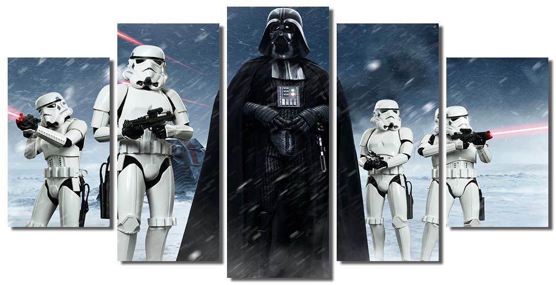 Star Wars Darth Vader & Stormtrooper Framed Canvas Wall Art Print - 60x32 Inch Premium Home Decor for Living Room, Bedroom & Office | Picture Sensations®