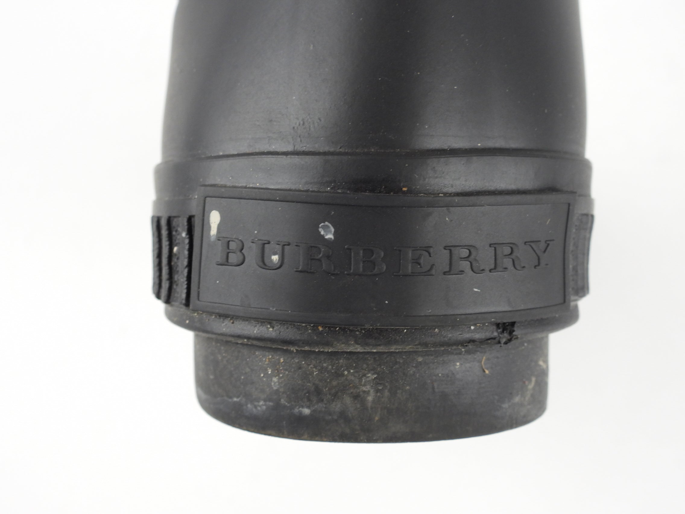 Burberry Black Rubber and Check Canvas Knee-High Rain Boots - Waterproof Chelsea Boots for Women, Fashionable Rainwear for Outdoor, Walking, and Wet Weather