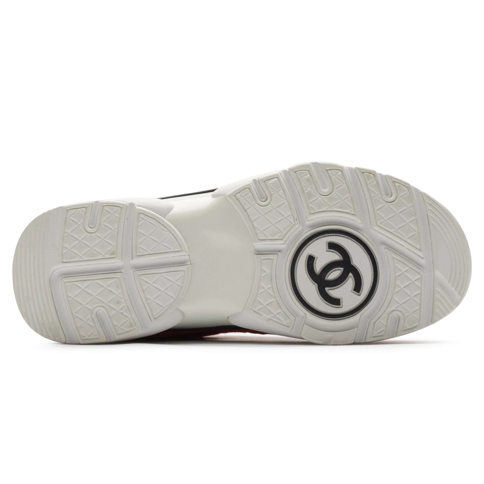 Chanel CC Logo Suede Red Tweed Sneakers - Authentic Pre-Owned Luxury Shoes for Women | Perfect for Casual Outfits, Street Style & Fashion Events