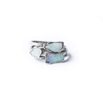 Natural Tiny Raw Opal Ring - Genuine Uncut Opal Jewelry for Women | Perfect for Boho Chic, Wedding & Everyday Wear