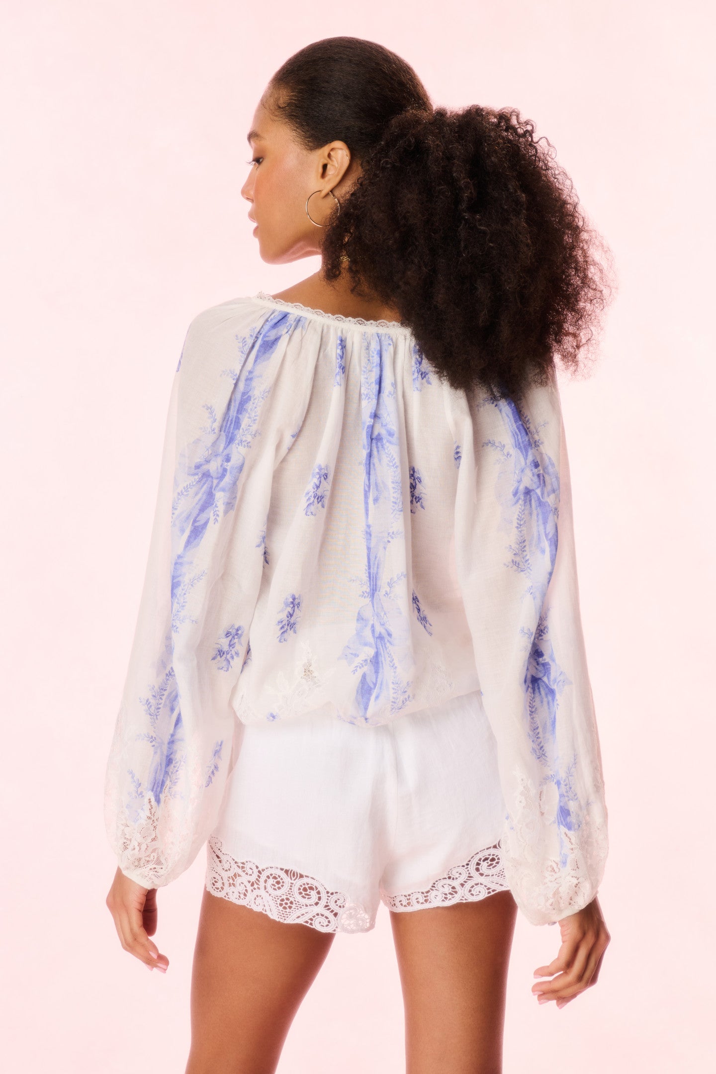 Elegant Dresner Cotton Blouse with Lace Trim - Women's Fashion Top for Casual & Office Wear