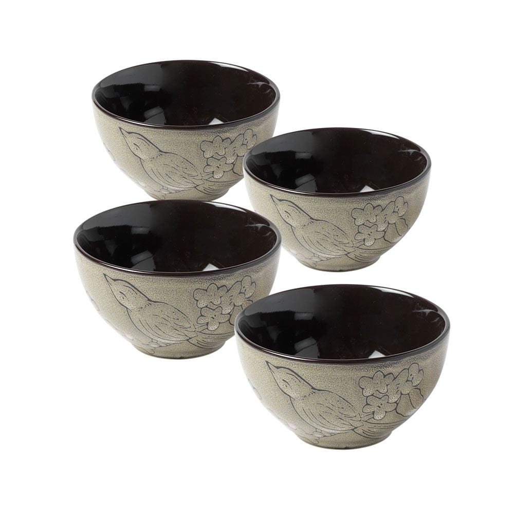 Song Bird Set of 4 Decorative Fruit Bowls - Elegant Serving Dishes for Fruits, Snacks, Nuts - Perfect for Dining Table, Kitchen Counter, Party Serving, and Home Decor