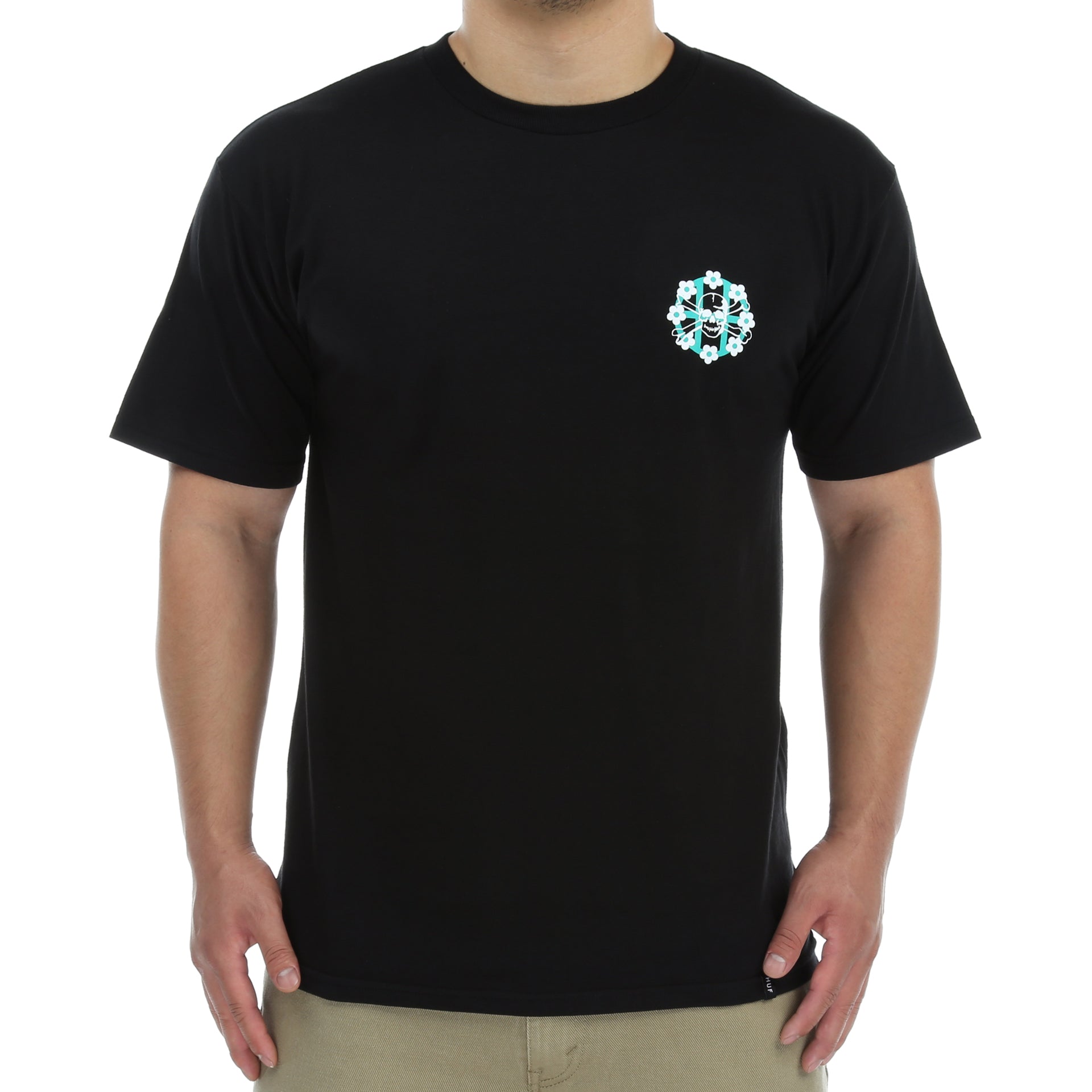 Huf Killer Circle H Graphic T-Shirt for Men - Black Cotton Tee - Streetwear & Skate Style for Casual Wear