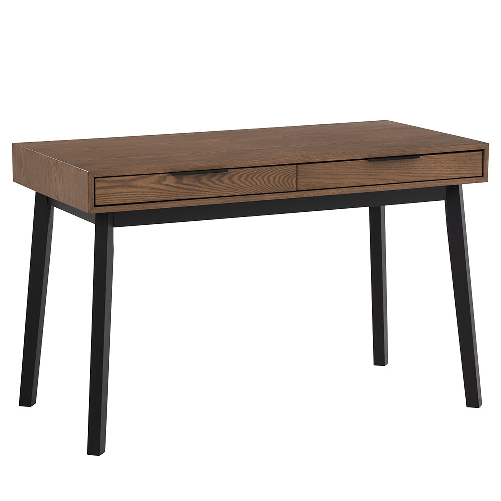 MALTON 120cm Study Desk - Black & Walnut Finish, Modern Writing Desk for Home Office, Dorm Room, or Small Spaces