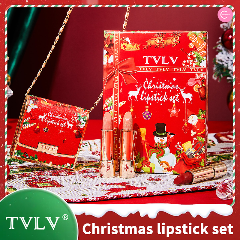 TVLV Christmas Nude 3 Piece Lipstick Set - Matte & Glossy Lipstick Trio for Holiday Gifts & Party Makeup | Perfect for Christmas Parties, Date Nights & Special Occasions