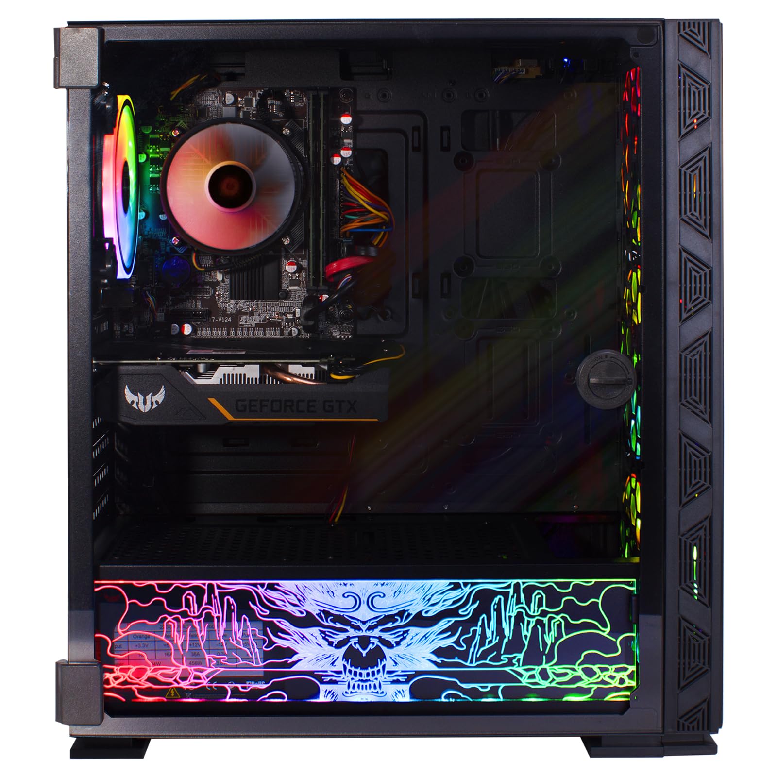 Veno Scorp Gaming PC Desktop Computer - Intel Core i7-3770 3.9GHz, 16GB RAM, GTX 1660 Ti 6GB, 256GB SSD + 1TB HDD, 500W 80+ PSU, NEONZILLA 8 ARGB Fans, WiFi, Windows 10 - Perfect for Esports, Streaming & VR Gaming