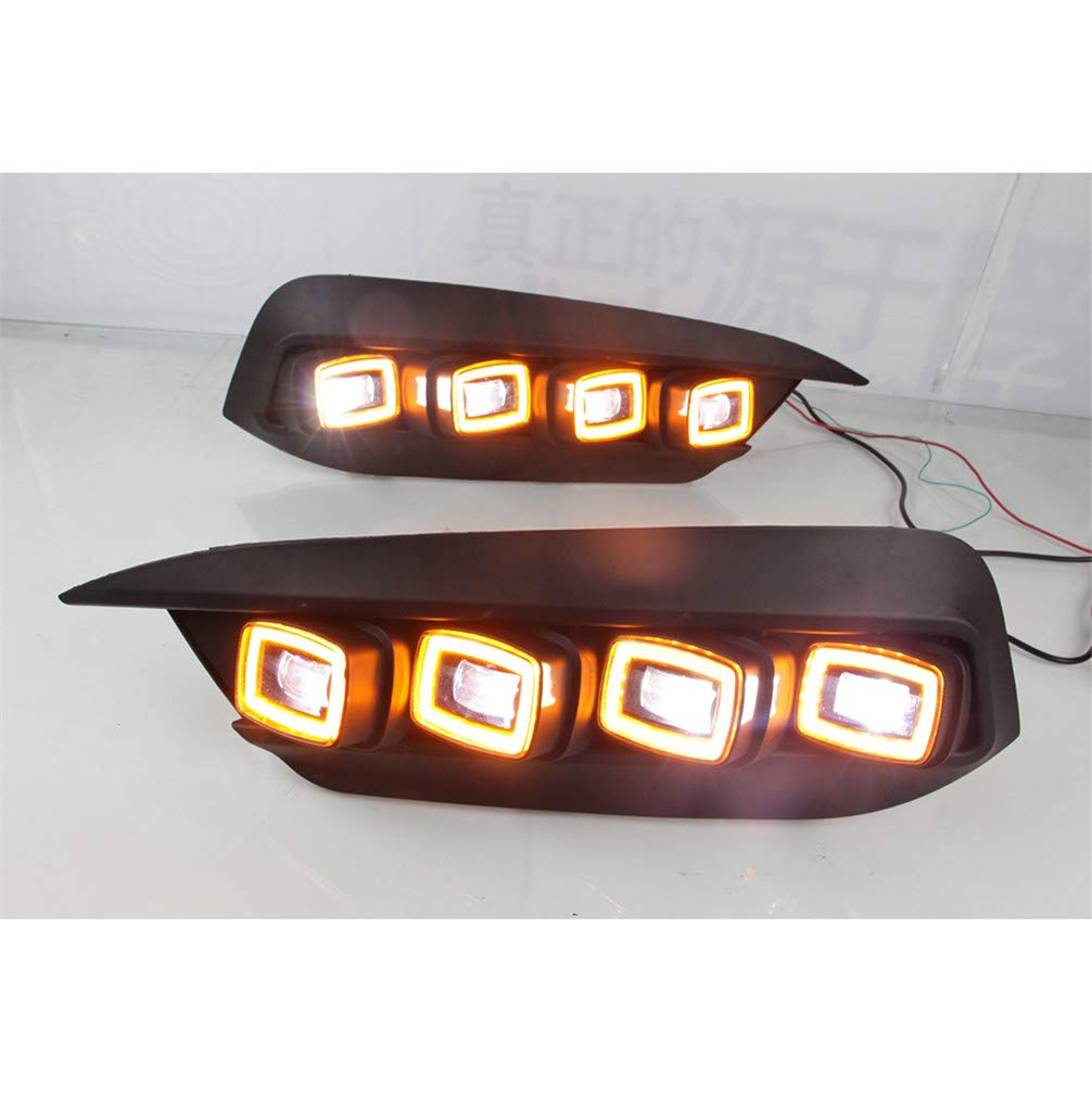2016 Honda Civic Super Bright LED Daytime Running Lights - Clear Lens Bumper Fog Lights with Side Marker | Enhanced Visibility for Safe Day & Night Driving