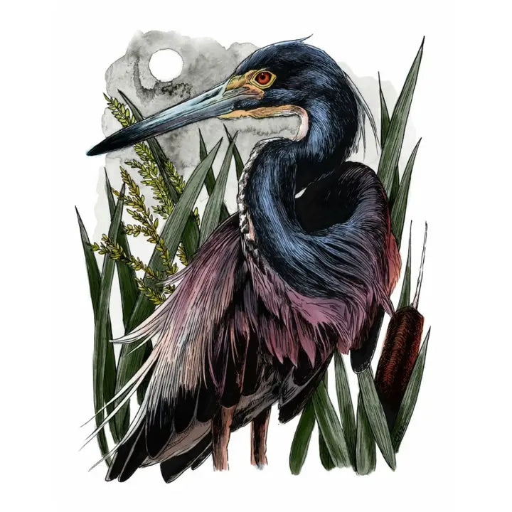Heron Art Print 8x10 - Beautiful Watercolor Bird Wall Decor for Living Room, Bedroom & Office - Nature Inspired Home Decor Gift