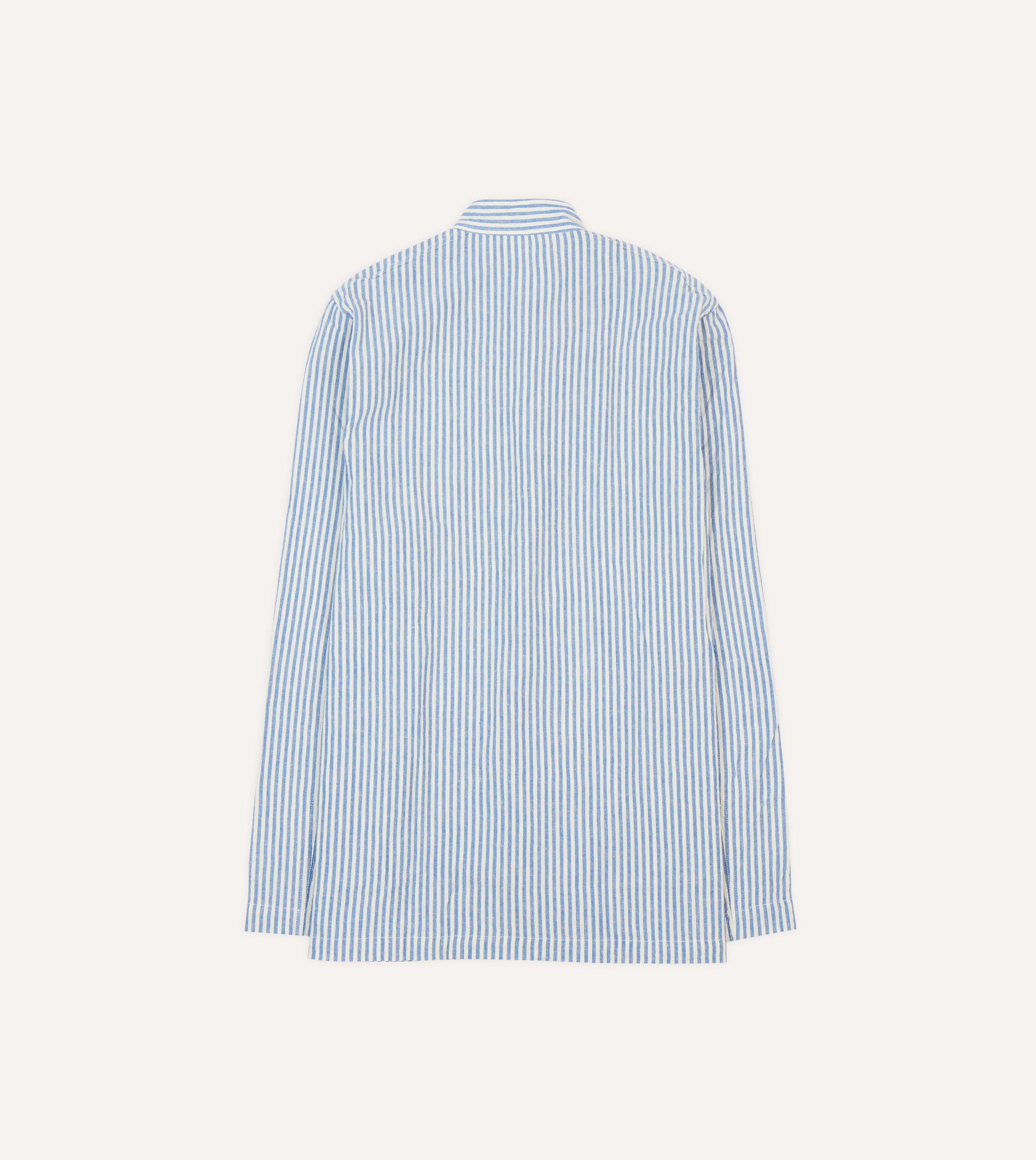Blue and Ecru Striped Tie-Front Lightweight Overshirt for Women | Casual Spring Layering & Summer Cover-Up