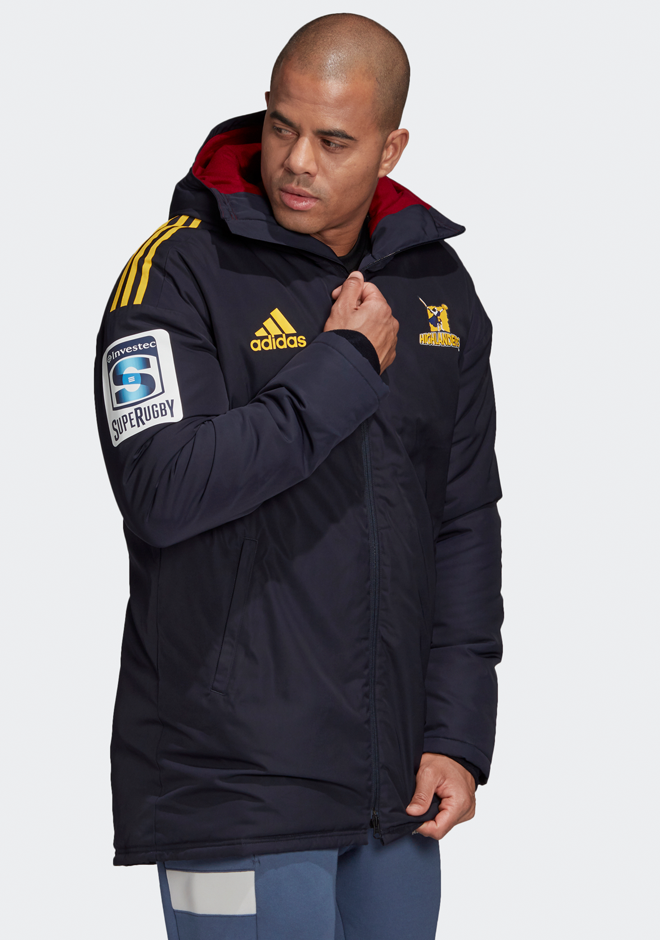 Adidas Men's Highlanders Stadium Parka Coaches Jacket - Waterproof Windbreaker for Outdoor Sports & Casual Wear - Perfect for Football, Running, Hiking & Everyday Use