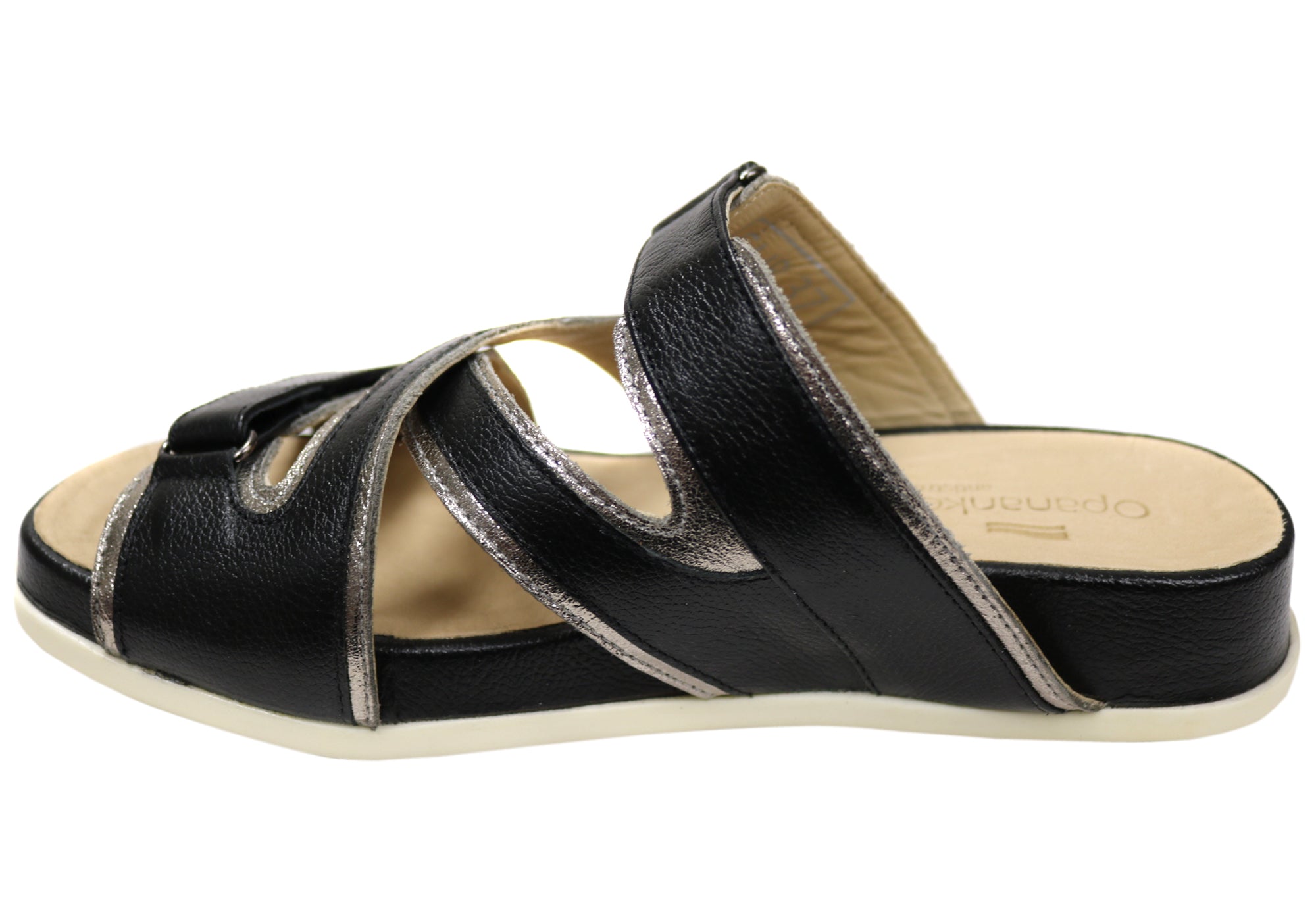 Jessie Women's Comfortable Leather Brazilian Slide Sandals - Stylish & Supportive for Beach, Pool, and Casual Wear