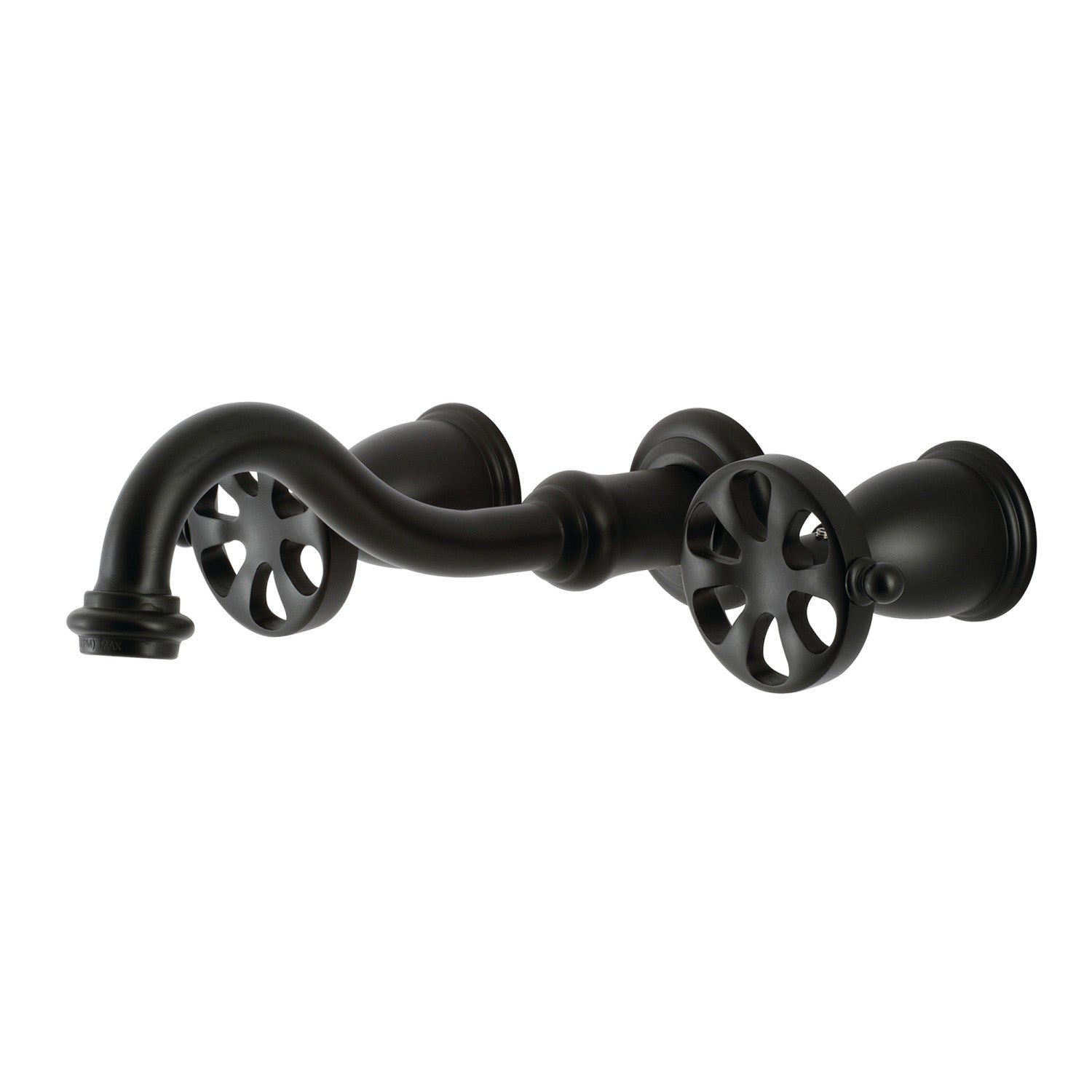 Belknap KS3120RX Matte Black Double Handle 3 Hole Wall Mount Bathroom Faucet - Perfect for Modern Bathrooms, Powder Rooms & Spa Settings