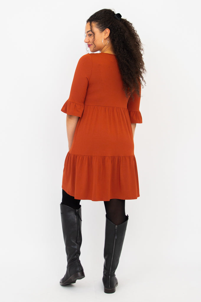 Bernadette Women's Copper Bamboo Dress - Elegant & Comfortable Summer Dress for Casual Outings, Beach Wear, and Outdoor Events