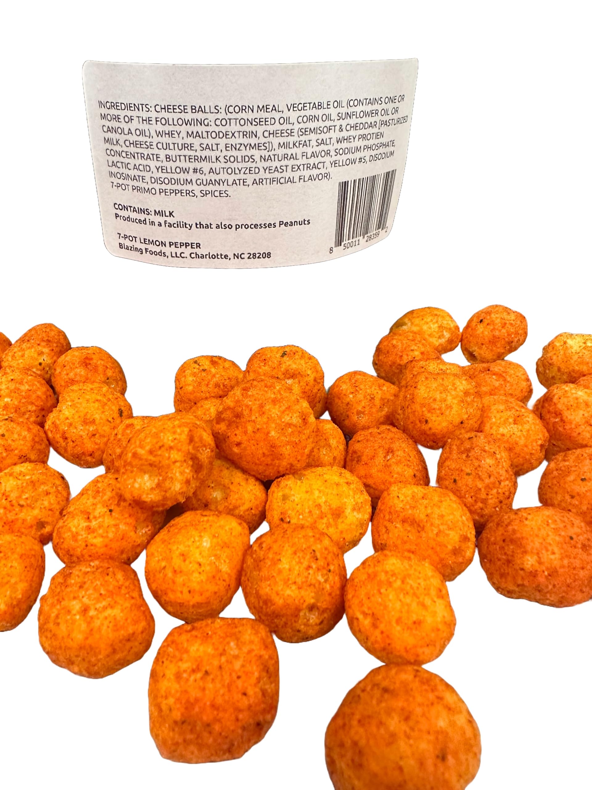 Blazing Foods Extremely Spicy Cheese Balls - 4oz Hot Snack with 7-Pot Primo Pepper (As Hot as Carolina Reaper but Better Flavor) | Highly Addictive Spicy Snack for Parties, Game Nights & Spicy Food Challenges