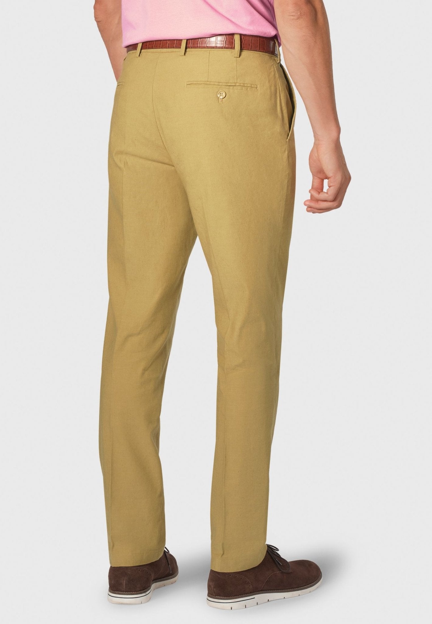 BROOK TAVERNER Women's Stretch Linen Pants in Sand - Comfortable Casual Trousers for Work, Travel & Summer Outfits