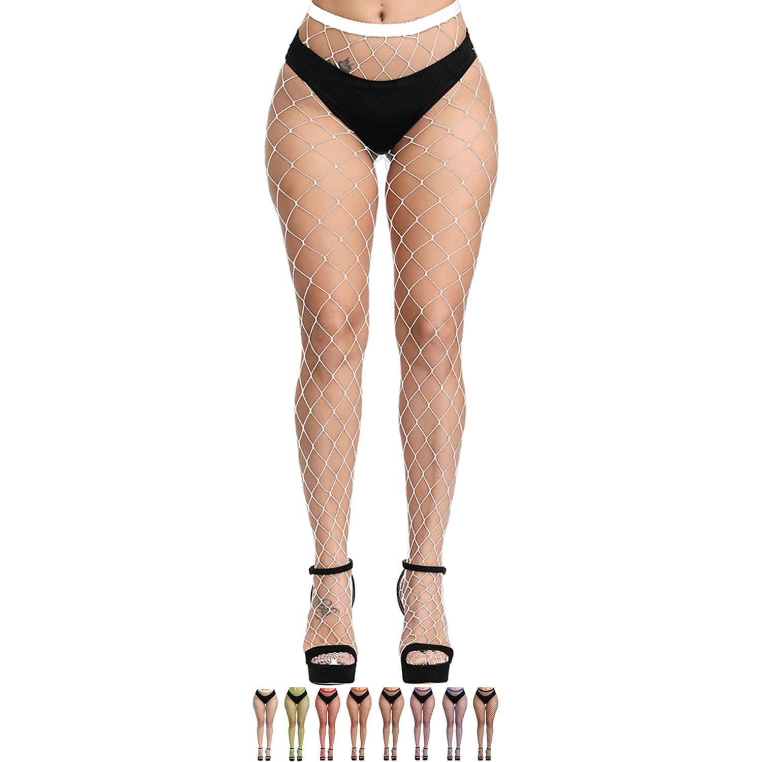 High Waist Fishnet Tights for Women - Sexy Thigh High Stockings & Pantyhose | Perfect for Cosplay, Halloween, and Night Out