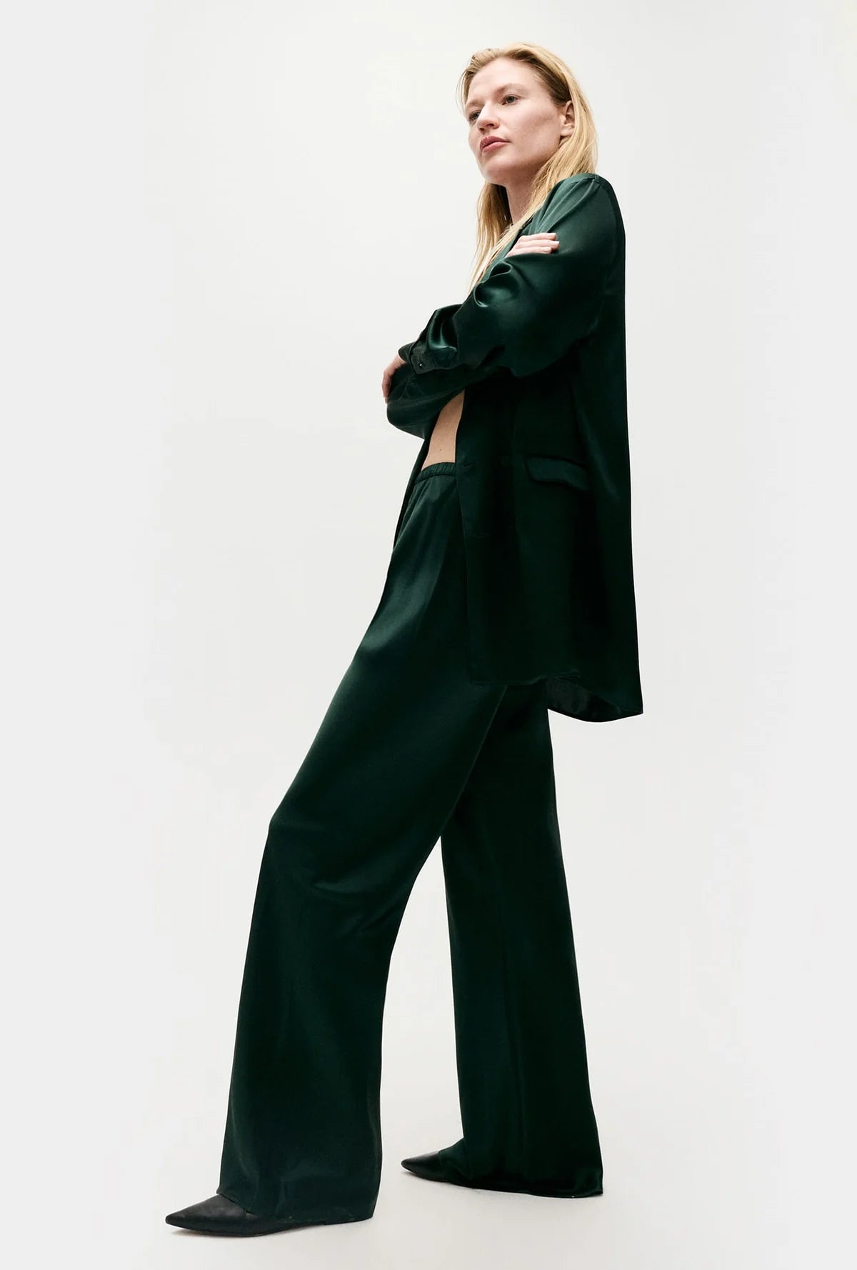Stylish BIAS CUT PANTS SCARAB - Trendy High-Waisted Wide Leg Trousers for Women | Perfect for Office, Casual Wear & Special Occasions