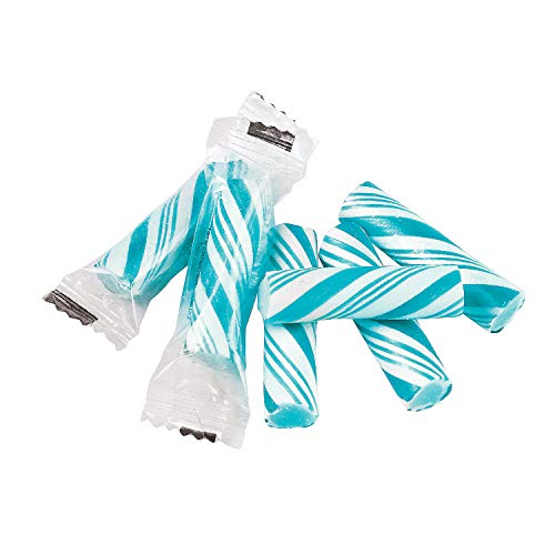 Mini Candy Canes - 113 Individually Wrapped Christmas Candy Sticks (Blue) - Perfect for Holiday Parties, Stocking Stuffers & Festive Treats