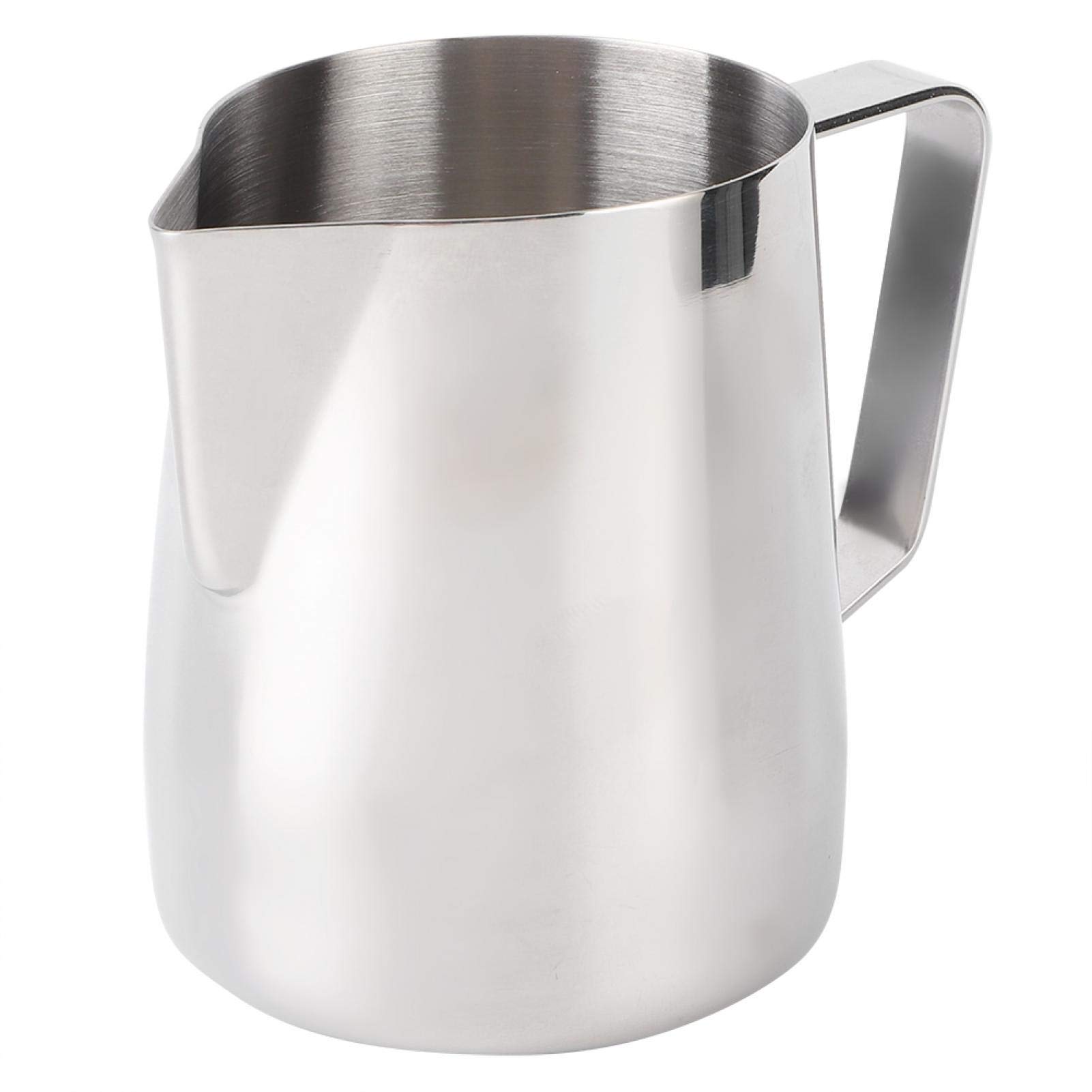 YUYTE 350ml Stainless Steel Milk Frothing Pitcher with Curved Spout - Perfect for Latte Art, Cappuccino, and Coffee Making - Ideal for Home Baristas and Coffee Shops