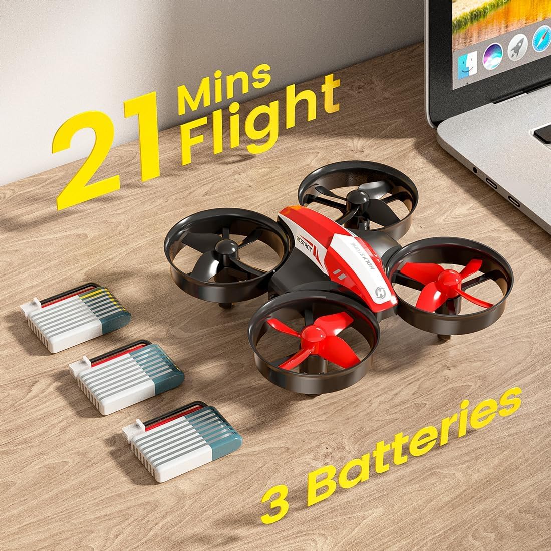 Holy Stone HS210 Mini Drone - Best RC Quadcopter for Kids & Beginners with Auto Hover, 3D Flip, Headless Mode & Extra Batteries | Fun Outdoor Toy for Boys & Girls, Birthday Gifts, STEM Learning Drone for Kids