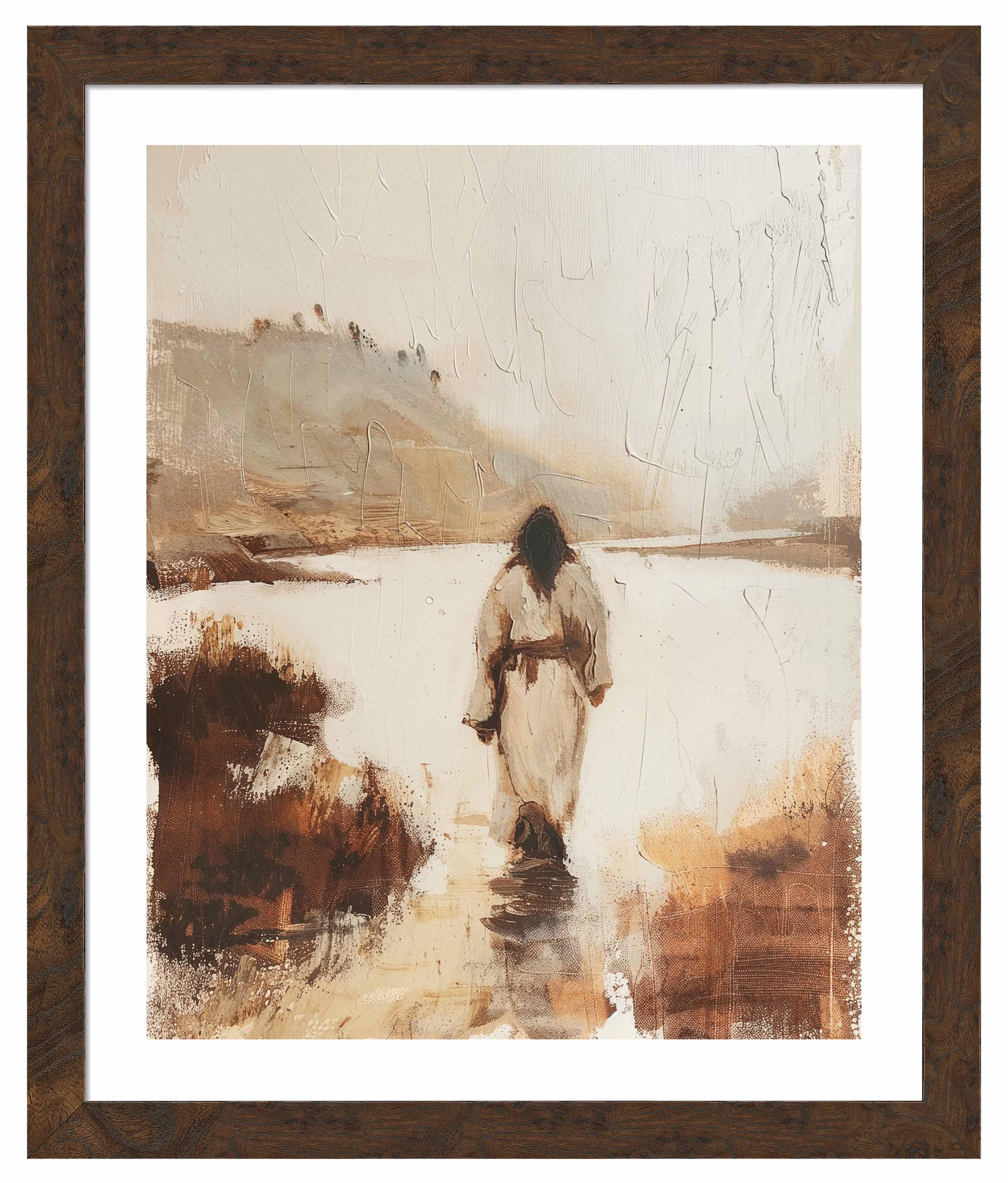 Christ In The Wilderness Wall Art - Religious Christian Home Decor Prints for Living Room, Bedroom & Office