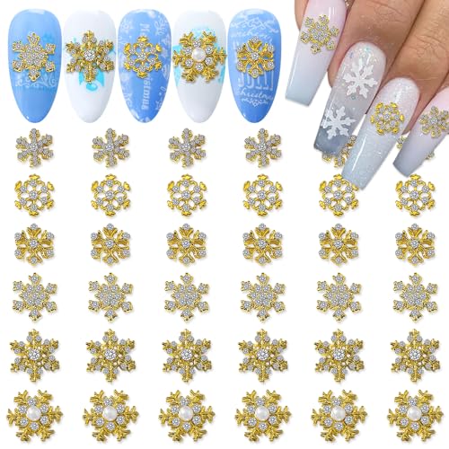 Gold Snowflake Nail Charms