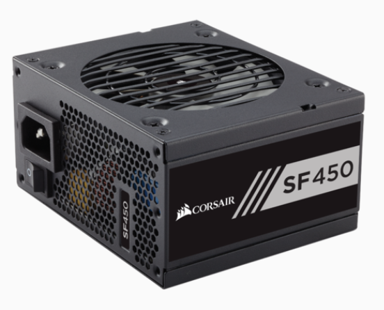 Corsair SF450 450W 80 Plus Gold Certified SFX Power Supply - Compact & Efficient for Gaming PCs, Mini-ITX Builds & Home Theater Systems