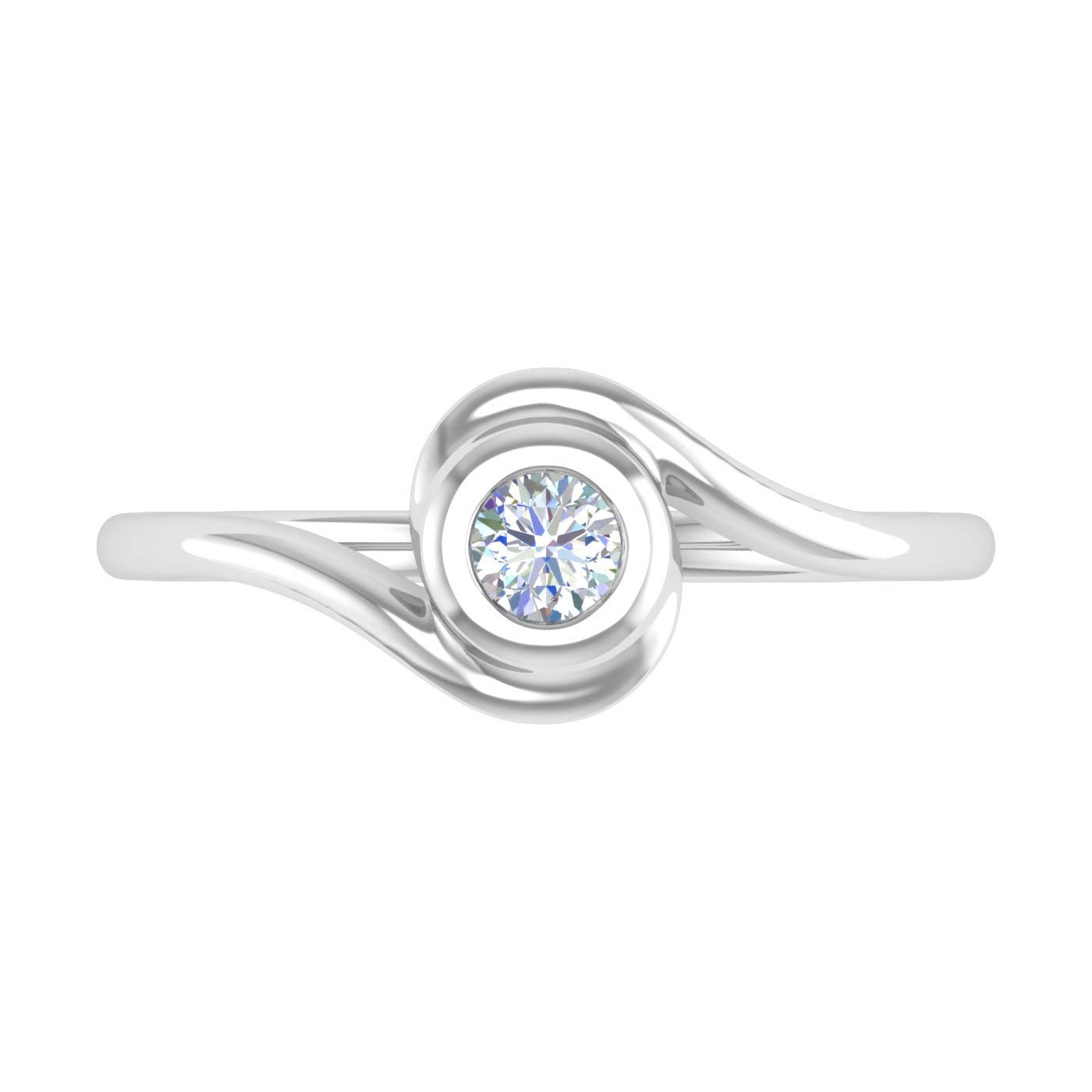 1/5 Carat Bezel Set Diamond Solitaire Engagement Ring Band in 10K Gold - Perfect for Proposals, Anniversaries & Wedding Jewelry Gifts